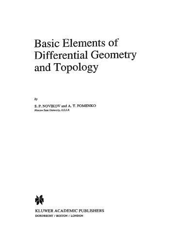 Basic Elements of Differential Geometry and Topology (Mathematics and its Applications)