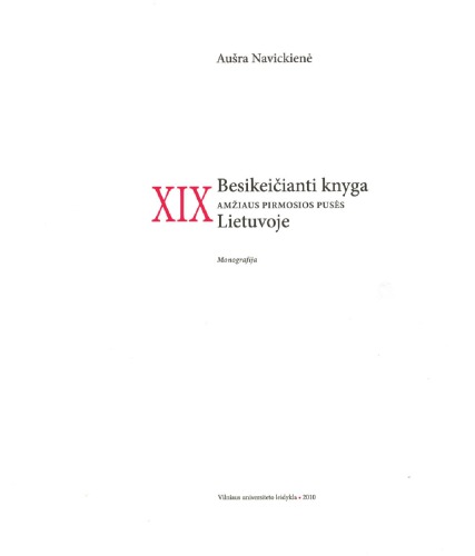 Besikeičianti knyga XIX amžiaus pirmosios pusės Lietuvoje