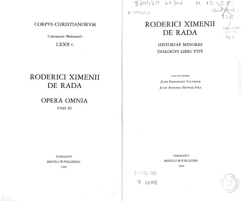 Opera omnia. Historia arabum