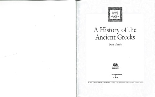 A HISTORY OF THE ANCIENT GREEKS