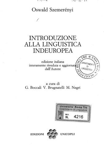 Introduzione alla linguistica indoeuropea