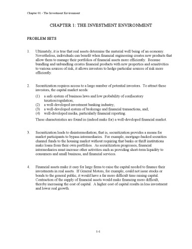 Solutions Manual for Investments