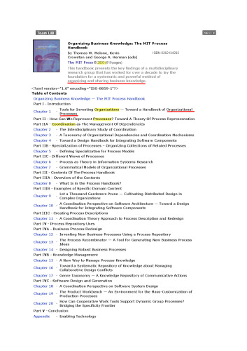 Organizing Business Knowledge: The MIT Process Handbook