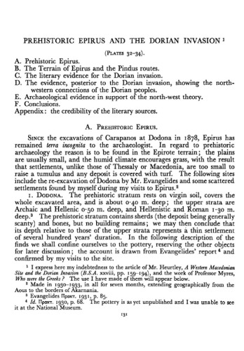 Prehistoric Epirus and the Dorian Invasion