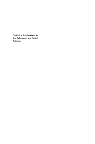 Statistical Applications for the Behavioral and Social Sciences, 2nd edition