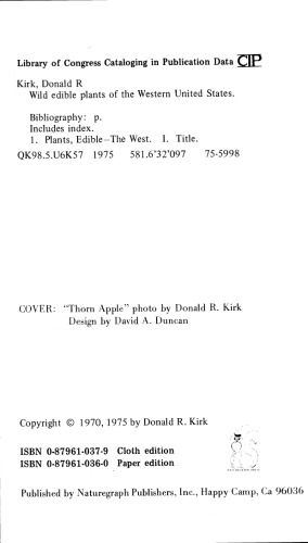 Wild Edible Plants of Western North America