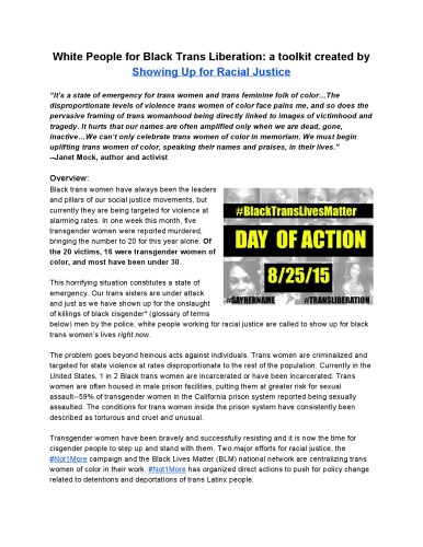 White People for Black Trans Liberation