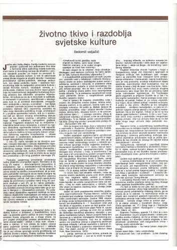 Zivotno tkivo i razdoblja svjetske kulture