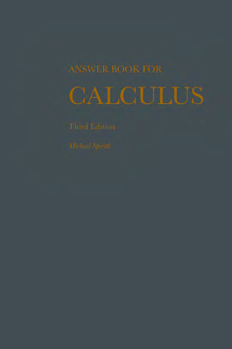 Answer Book for Calculus (3rd Edition)