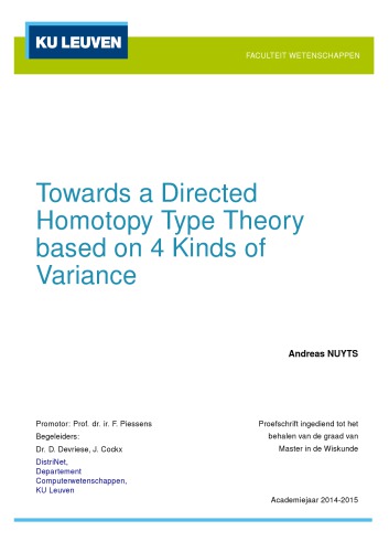 Towards a Directed Homotopy Type Theory based on 4 Kinds of Variance