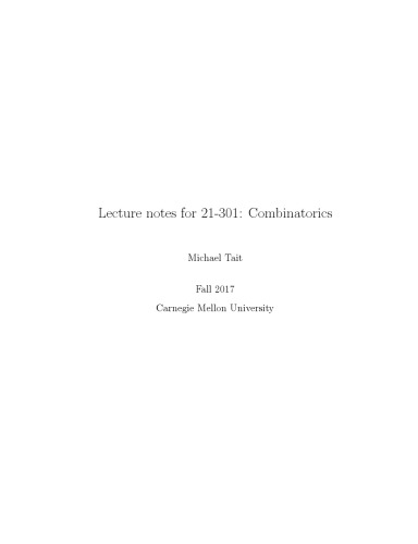 Lecture notes for 21-301: Combinatorics