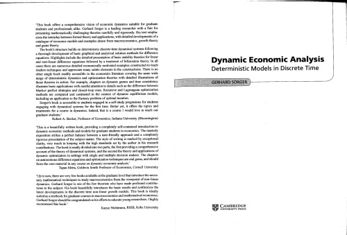 Dynamic economic analysis : deterministic models in discrete time