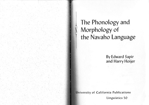 The phonology and morphology of the Navaho language