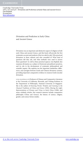Divination and Prediction in Early China and Ancient Greece