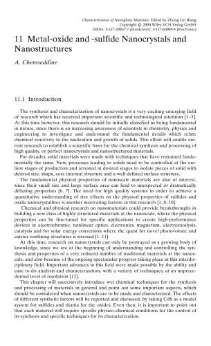 Characterization of Nanophase Materials