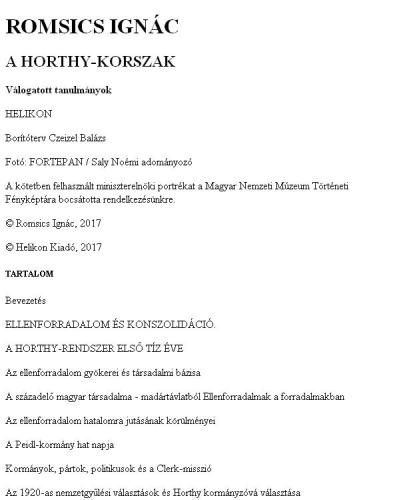 A Horthy-korszak