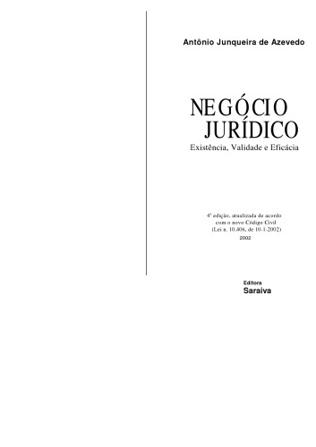 Negócio Jurídico - existência, validade e eficácia