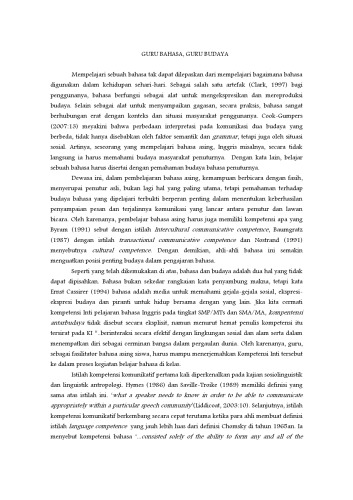 Guru Bahasa, Guru Budaya