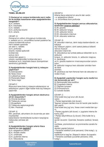 41.Tus Deneme Sınavı Kitapçığı Açıklamalı Cevap Kitapçığı