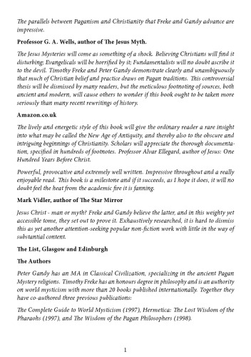 The Jesus Mysteries: Was the 