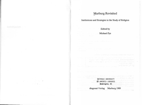 Marburg revisited: institutions and strategies in the study of religion