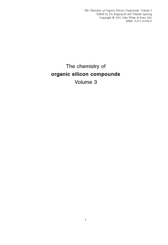 The chemistry of organic silicon compounds