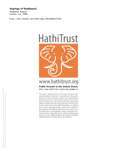 Sayings of Ragnar Redbeard