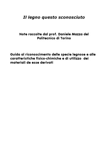 Il legno questo sconosciuto