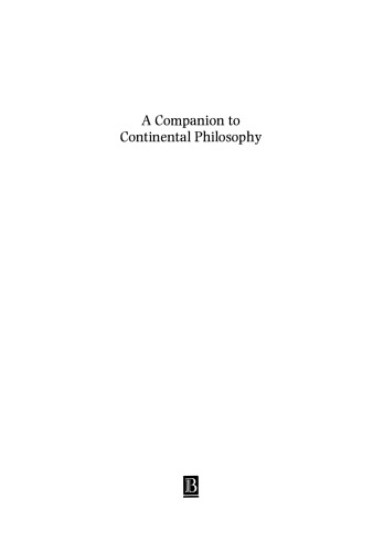 A Companion to Continental Philosophy