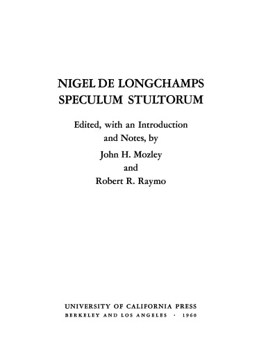 Nigel de Longchamps, Speculum stultorum