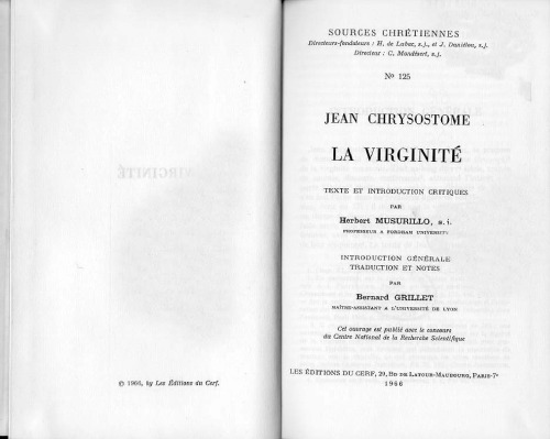 Jean Chrysostome : La Virginité