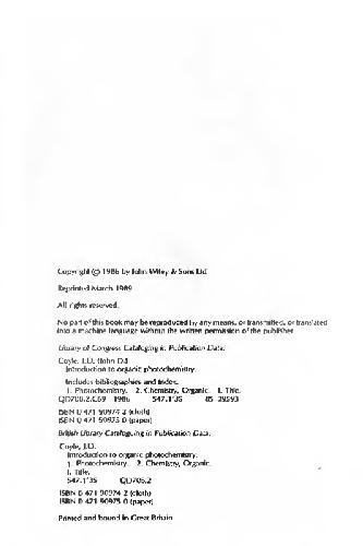 Introduction to organic photochemistry