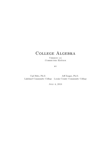 College Algebra