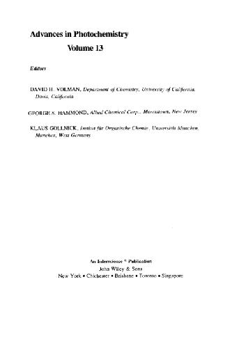 Advances in Photochemistry