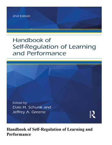 Handbook of Self-Regulation of Learning and Performance