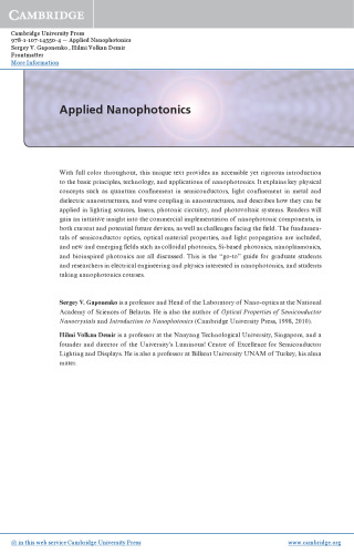 Applied Nanophotonics