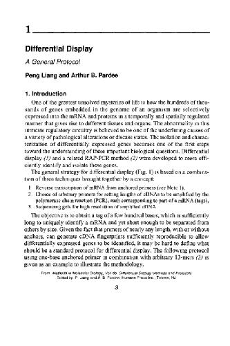 Differential Display Methods and Protocols
