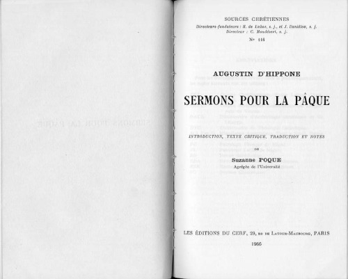 Augustin d’Hippone : Sermons pour la Pâque