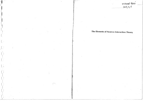 The Element of Neutron interaction Theory
