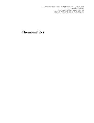 Chemometrics: data analysis for the laboratory and chemical plant