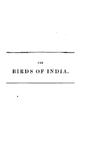 The Birds of India - Volume 1