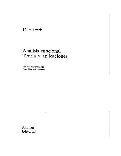 Analisis funcional, Teoria y aplicaciones