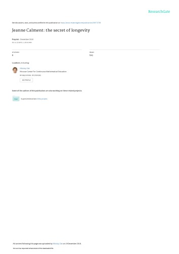 Jeanne Calment: the secret of longevity