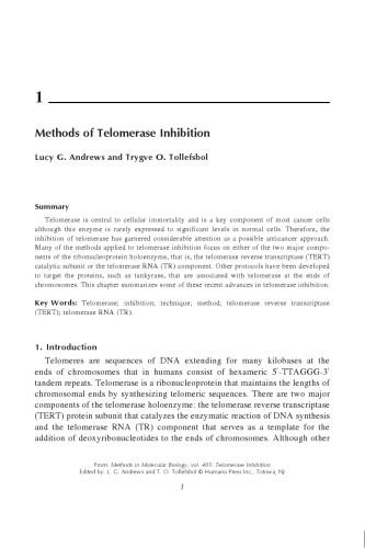 Telomerase Inhibition: Strategies and Protocols