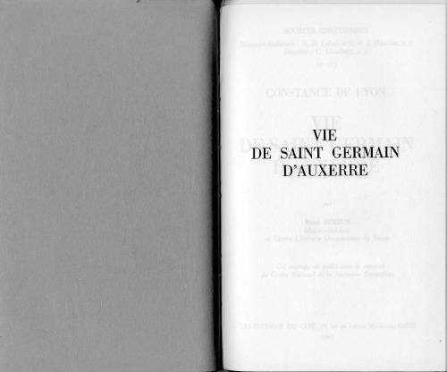 Constance de Lyon : Vie de saint Germain d’Auxerre