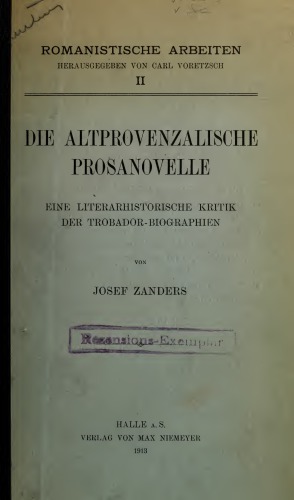 Die altprovenzalische Prosanovelle