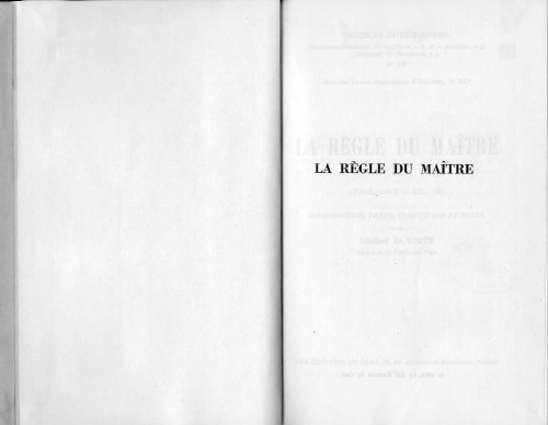 La Règle du Maître, Chap. 1-10, tome I