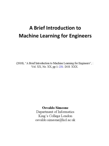 A Brief Introduction to Machine Learning for Engineers