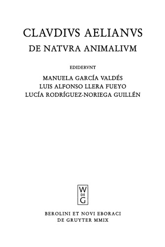 Claudii Aeliani De natura animalium