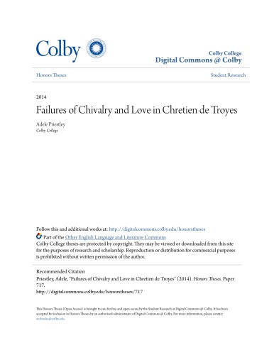 Failures of Chivalry and Love in Chrétien de Troyes